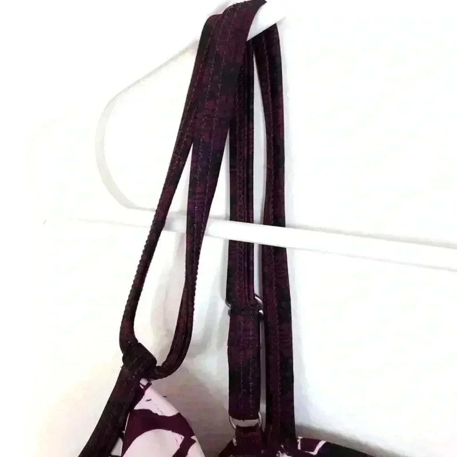 Athleta Purple Floral Ruched Tankini / Bikini Top