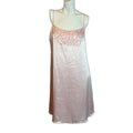 Vintage Private Moments Light Pink Satin Embroidered Slip Dress Coquette Size XL