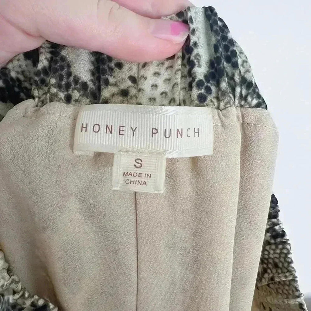 Honey Punch Snake Print Joggers Pants Chiffon Women's Size S