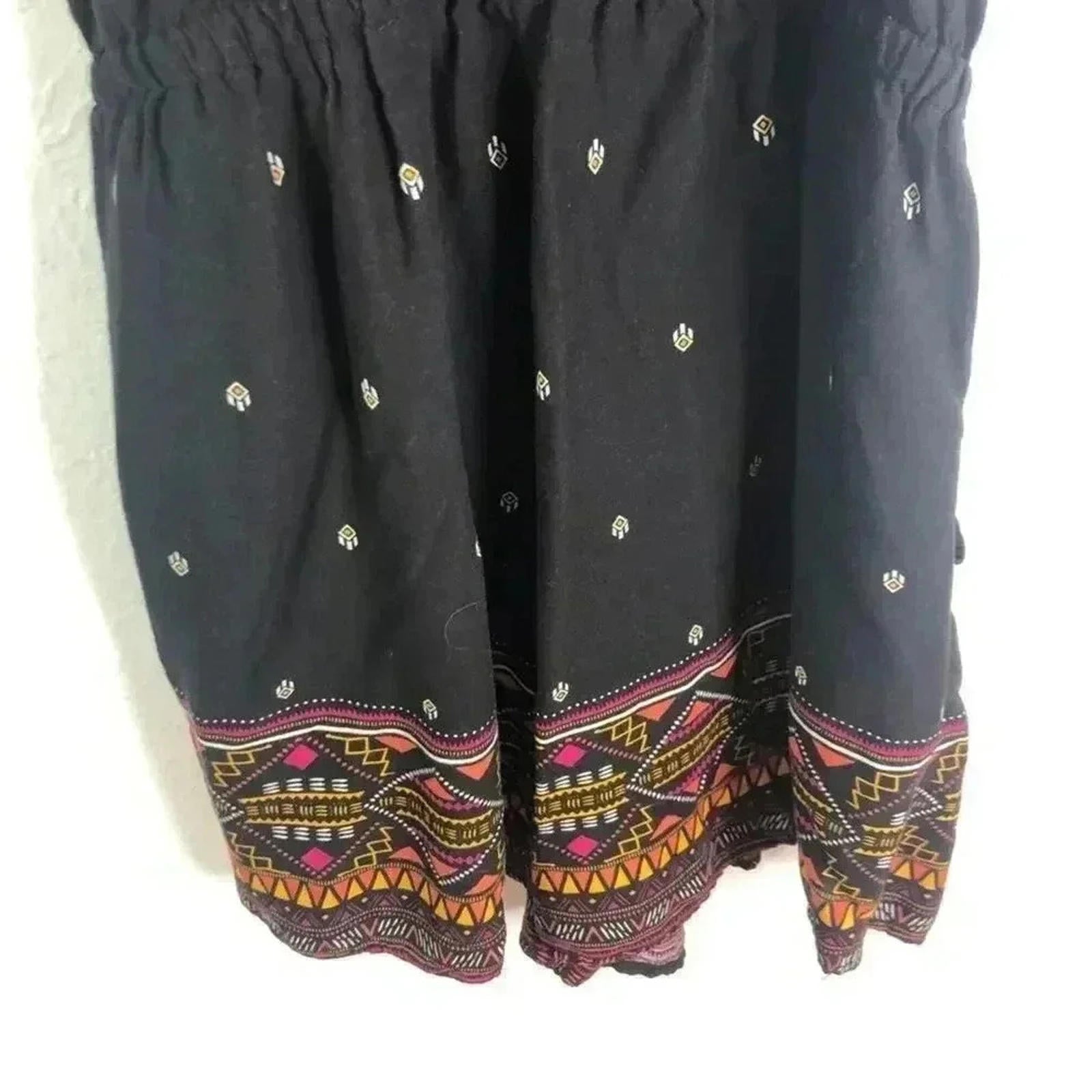 H&M X Coachella Boho Romper Boho Desert Black White Geometric Women's Size 10
