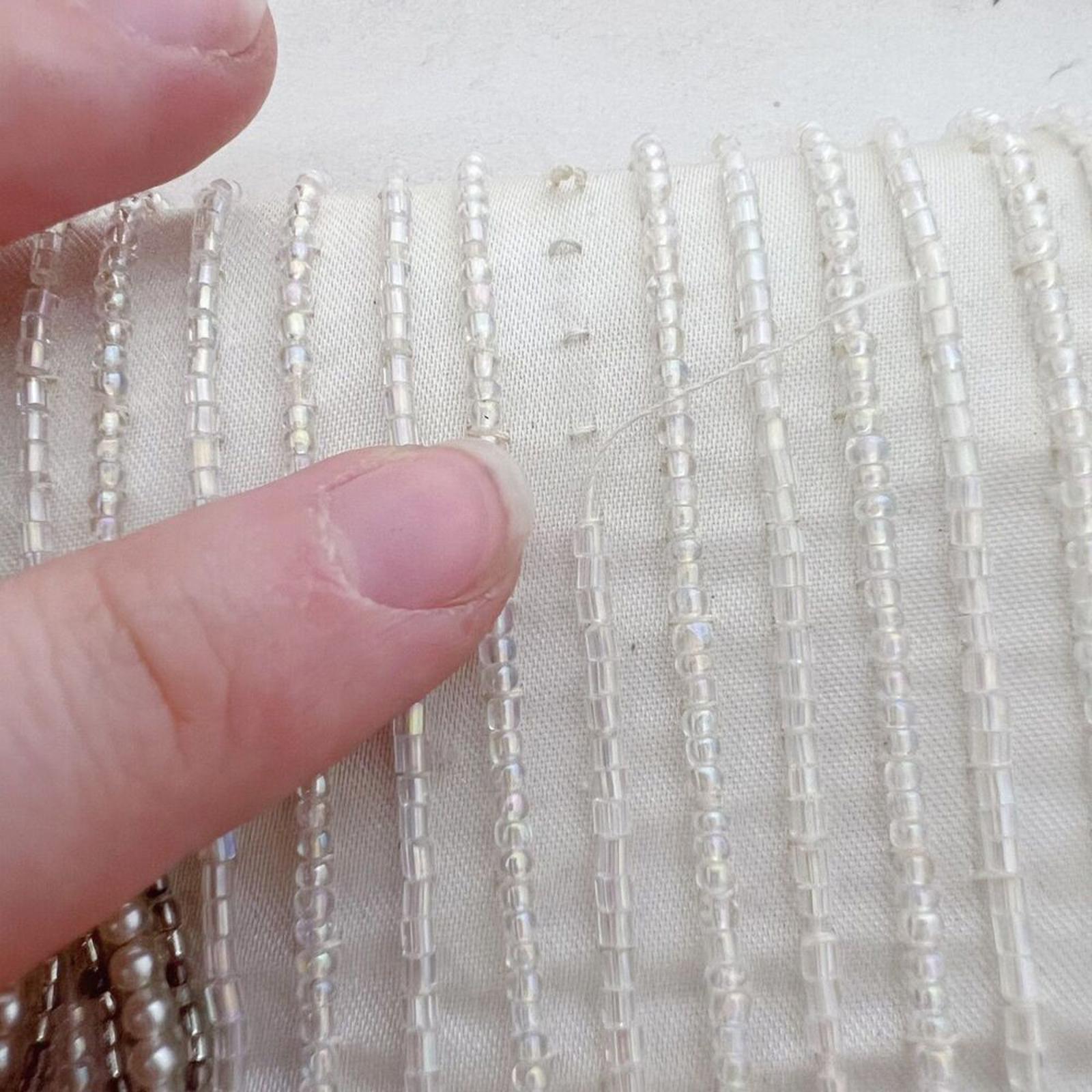 Vintage 80s La Regale White Beaded Evening Bag Clutch Structured