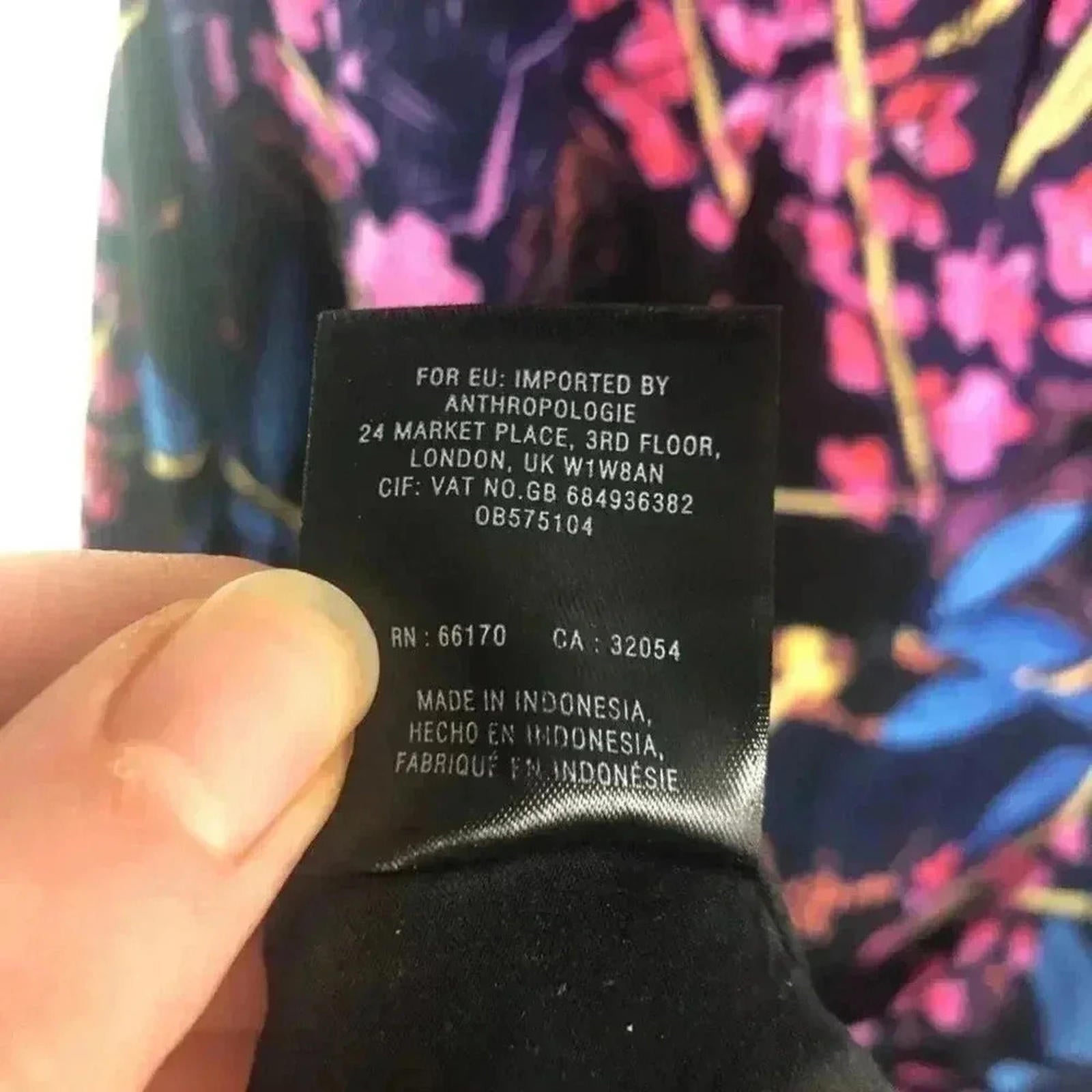 Anthropologie Maeve Cold Shouldered Navy Blue Pink Floral Dress Women's Size 6