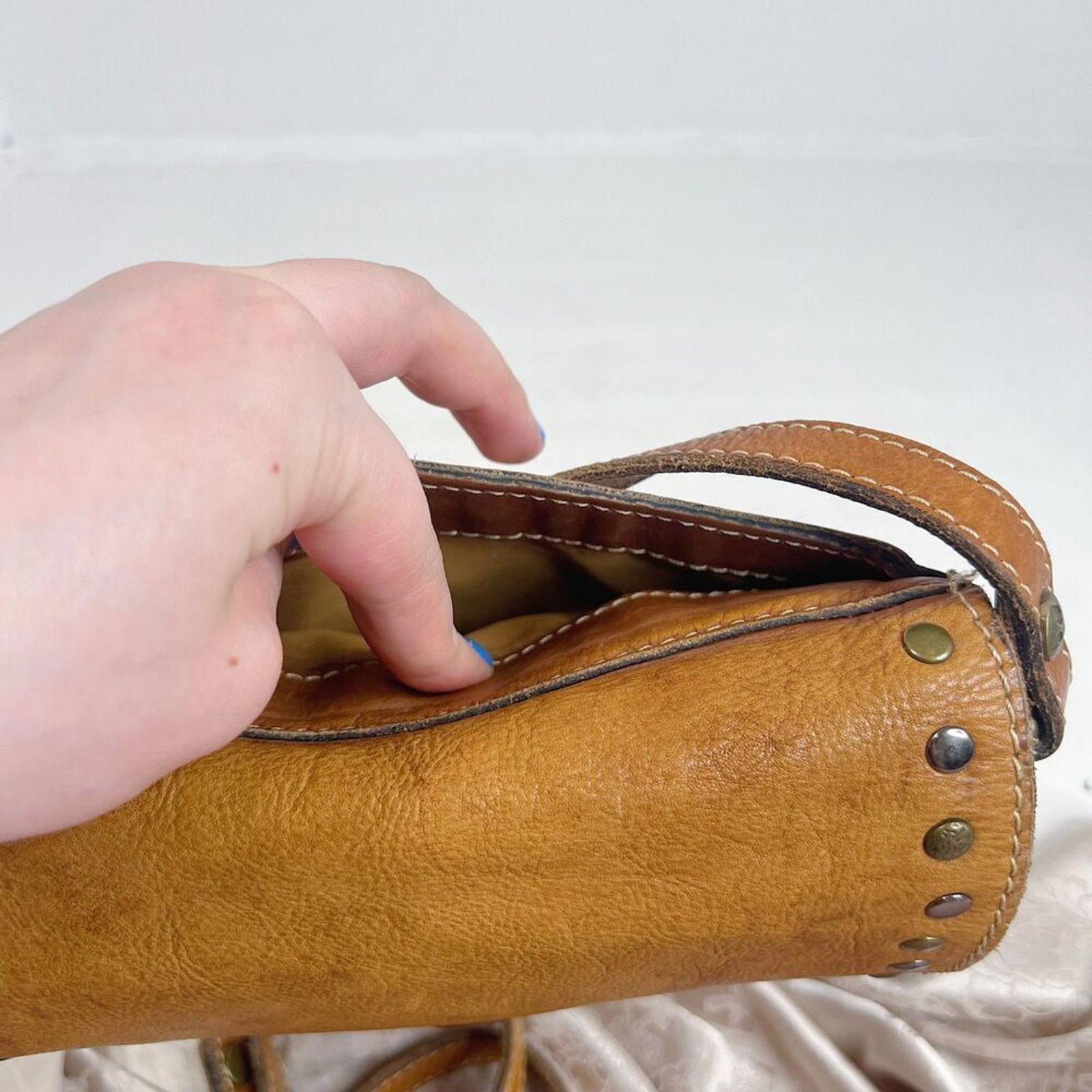 Patricia Nash Brown Leather Studded Crossbody Bag Boho Western Purse