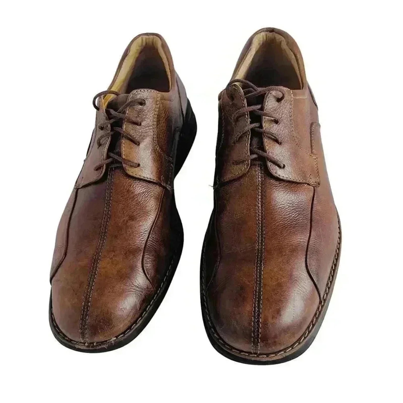 Johnston & Murphy Brown Leather Rounded Toe Oxfords Men's Size 11