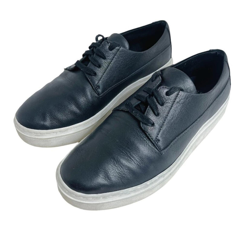 Eileen Fisher Penni Black Leather Platform Sneakers Women's Size 7