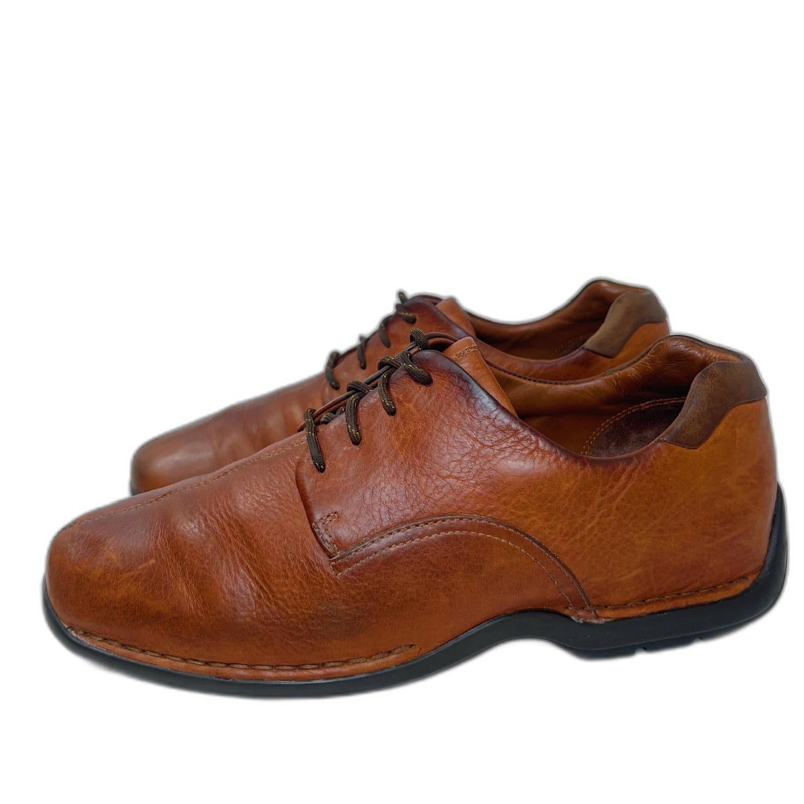 Cole Haan Cognac Brown Leather Lace Up Casual Oxfords Sneakers Men's Size 9.5W