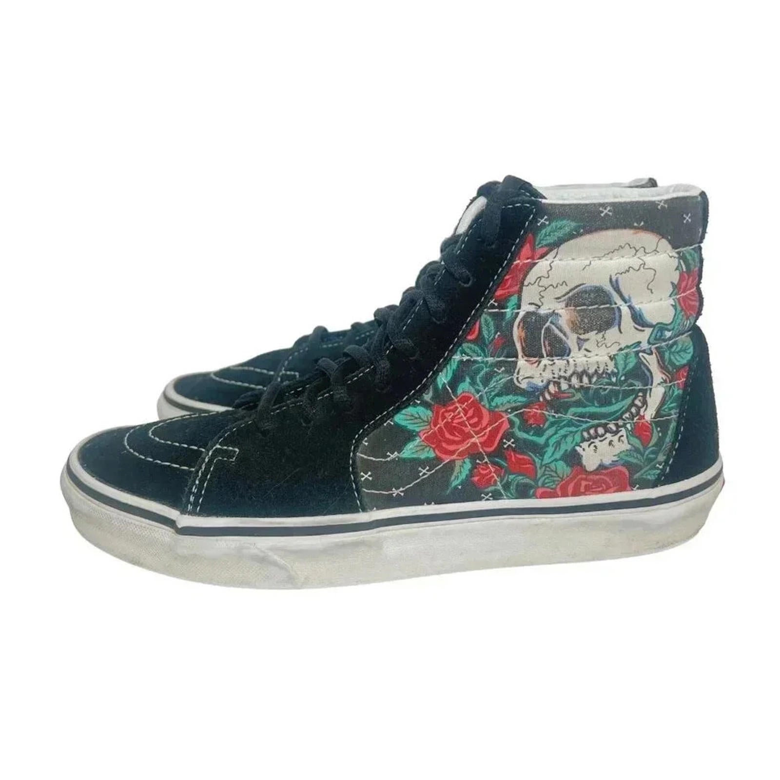 Vans Sk8-Hi Rose Skulls High Top Sneakers Men's Size 6.5