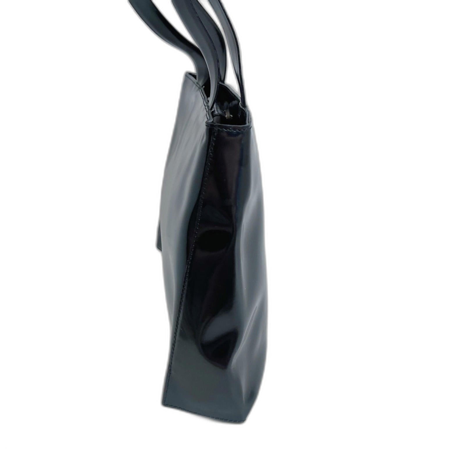 Coccinelle Black Patent Leather Shoulder Bag Purse y2k Contemporary Sleek