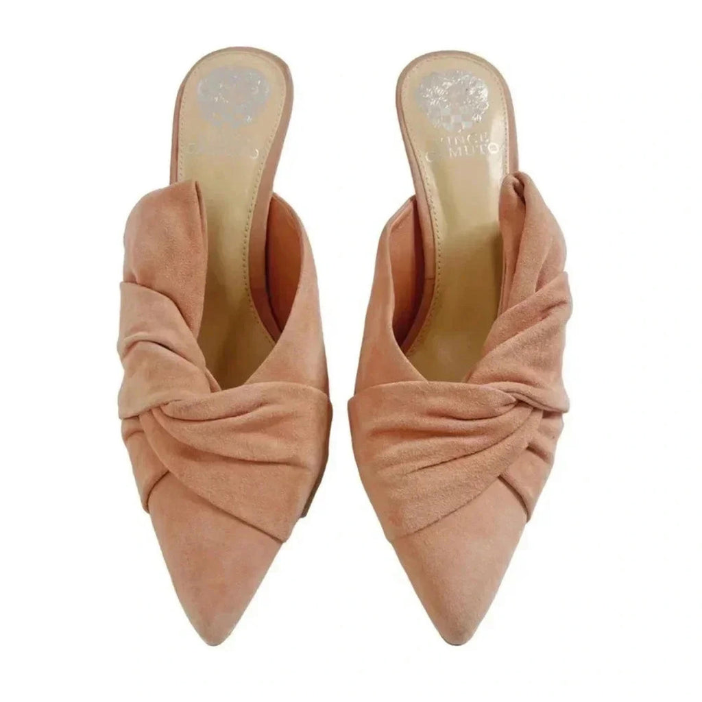 Vince Camuto Women's Amillada Mule in Rose Bud Suede Heel Size