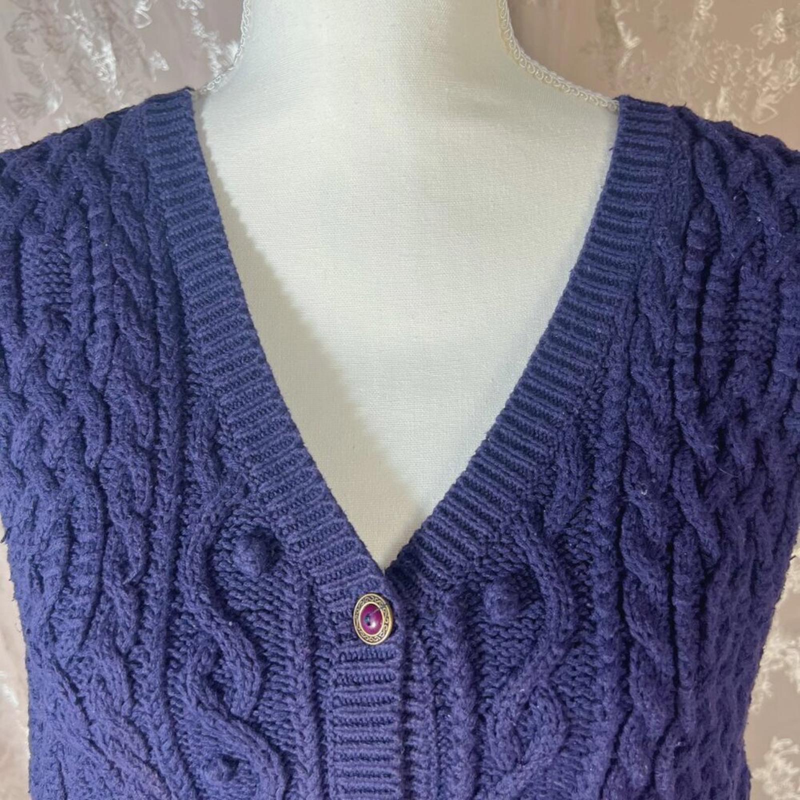 Vintage Essential Elements Navy Blue Sweater Vest Size XL Coastal Grandmother