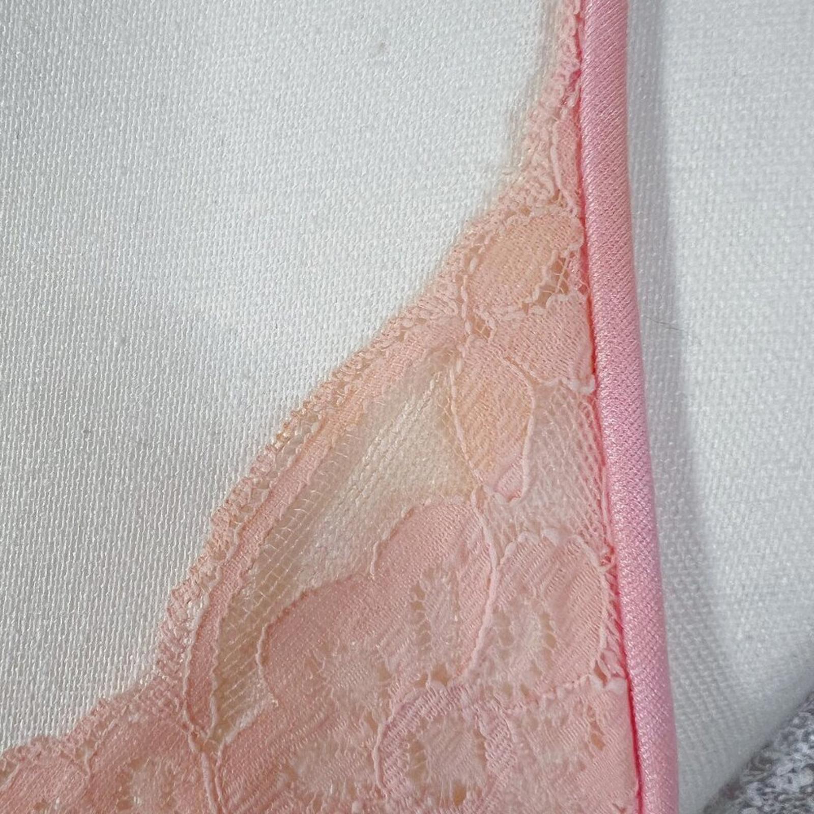 Vintage Flair Lingerie Pink Lace Nightgown Satin Maxi Dress 70s 80s Size M