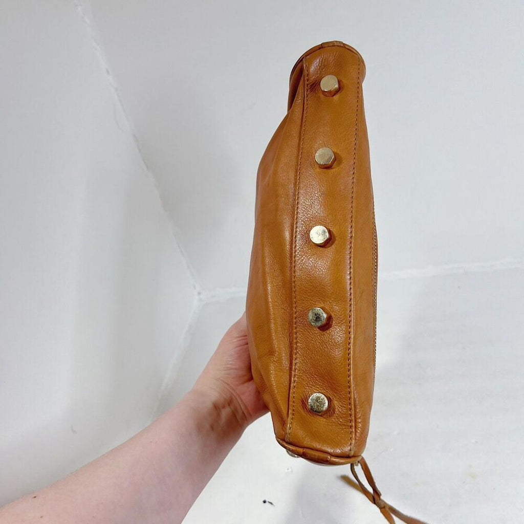 Rebecca Minkoff Mini 5 Zip Convertible Crossbody Bag Tan Leather Purse