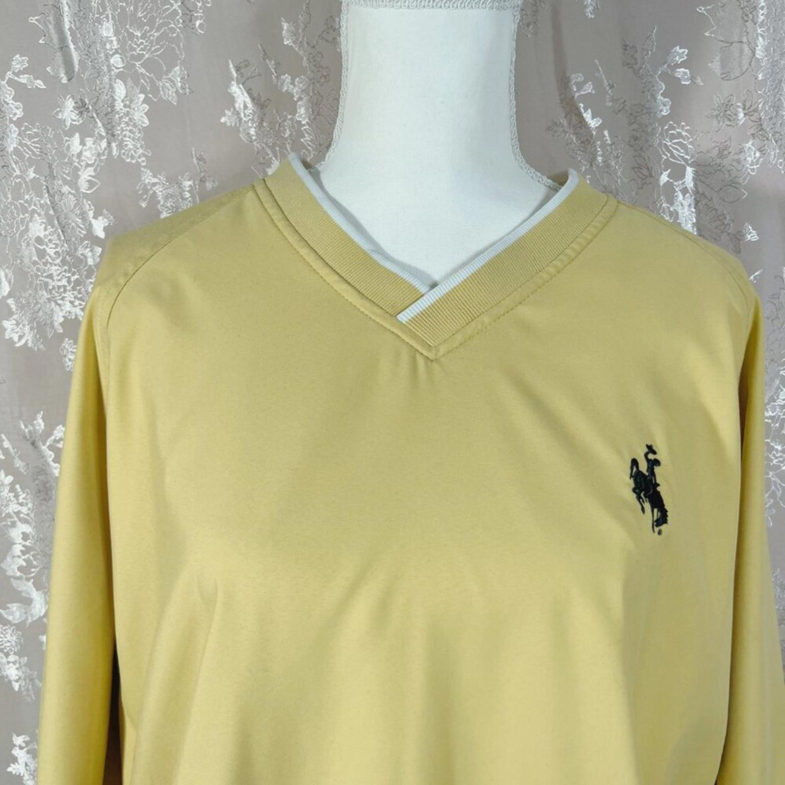 Vintage 1990s Ashworth Men's Golf Shirt Golf Jacket Yellow Blokecore Size L