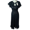 NWT Rebecca Taylor Silk Short Sleeve Safari Dress Black and Metallic Size 2