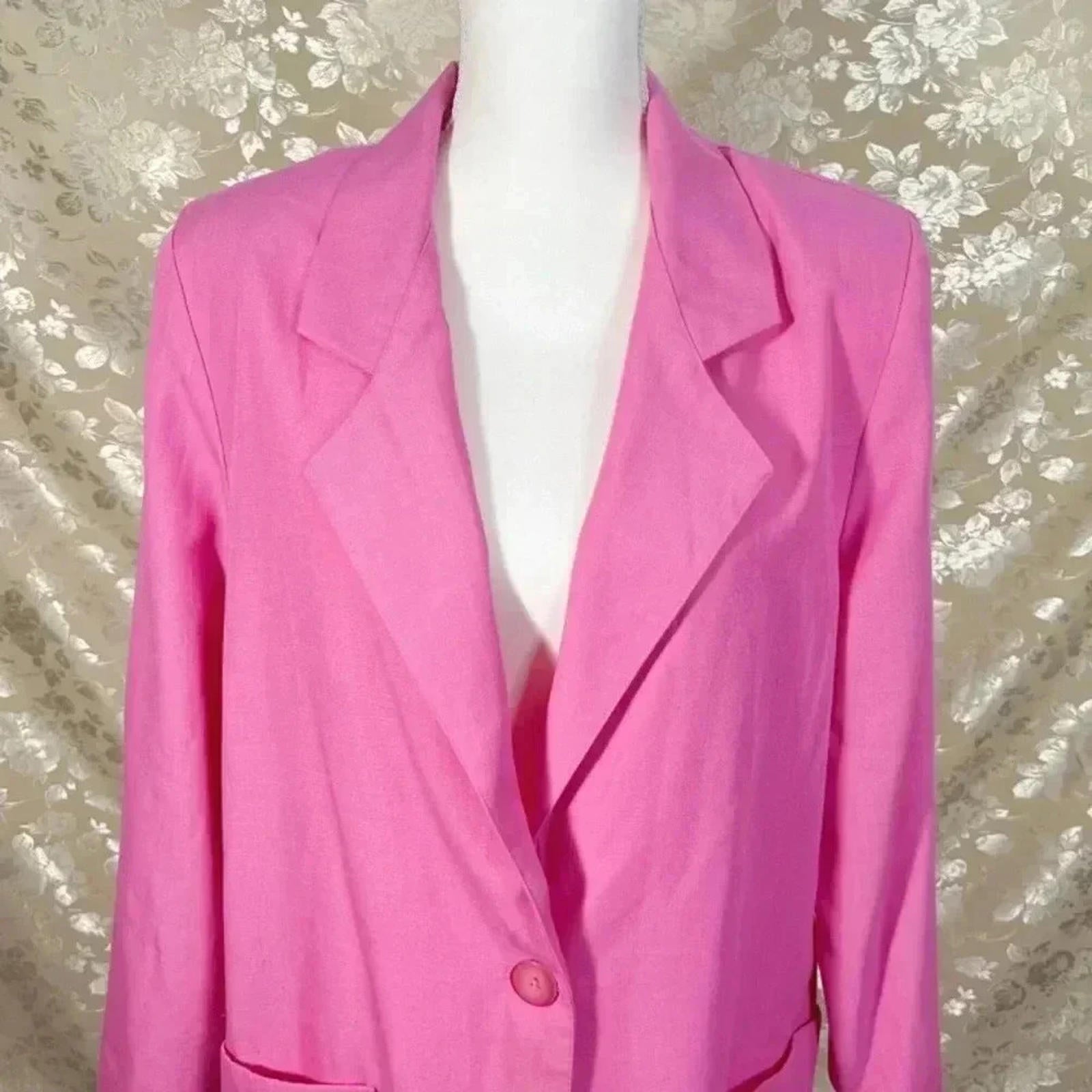 Vintage Bobbie Brooks Barbie Pink 80s Blazer Size L
