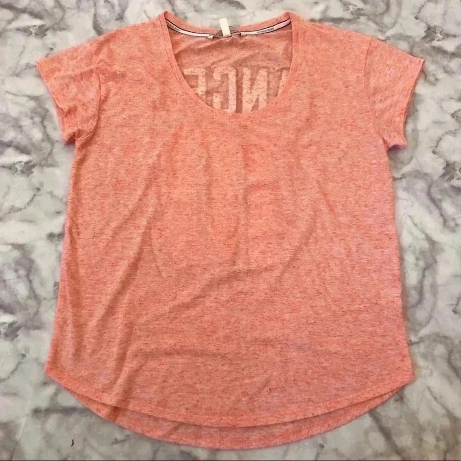 Victoria's Secret VS Angel Heathered Orange V Neck Tee Women's Size S