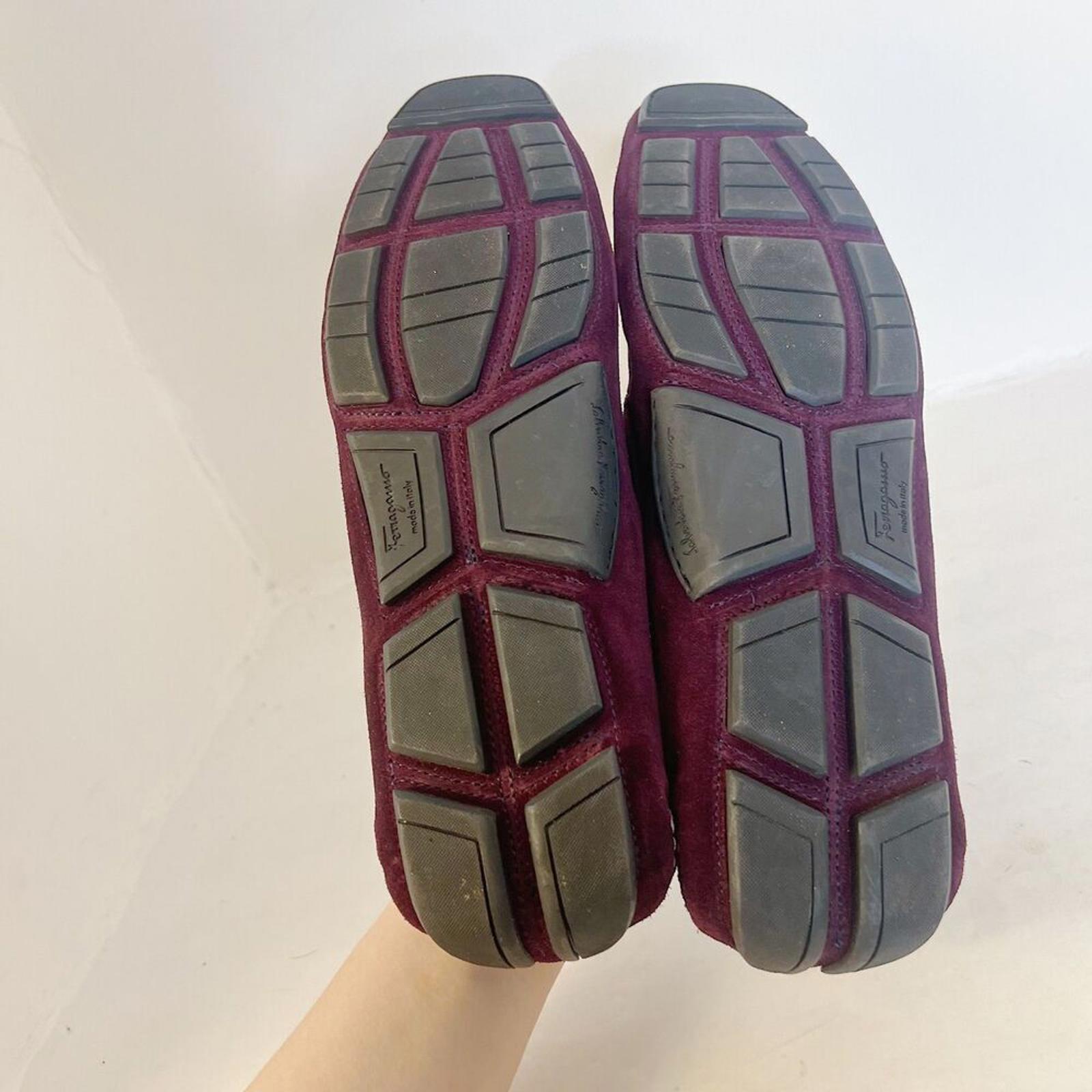Salvatore Ferragamo Men's Gancini Suede Bit Loafers Purple Plum Men's Size 9.5