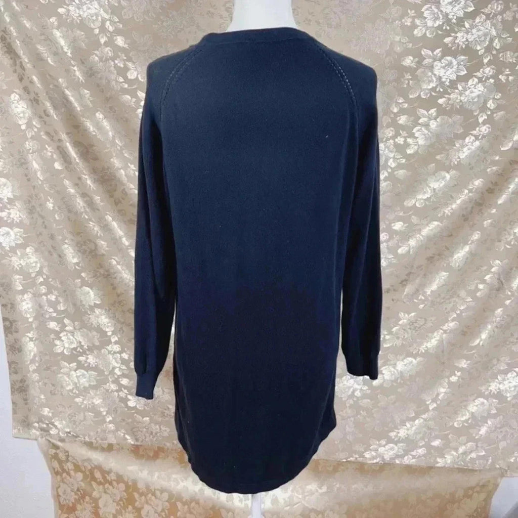 Anthropologie Moth Black Button Up Knit Cardigan Women's Size XL
