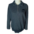 Roots Men's Black White Original Half Zip Sweatshirt Jacket Beaver Size M