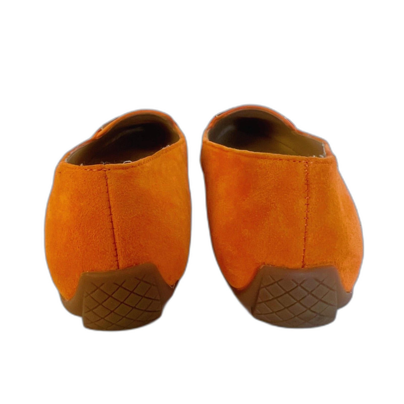 Talbots Francesca Link Suede Driving Flats Orange Pointed Toe Size 8.5