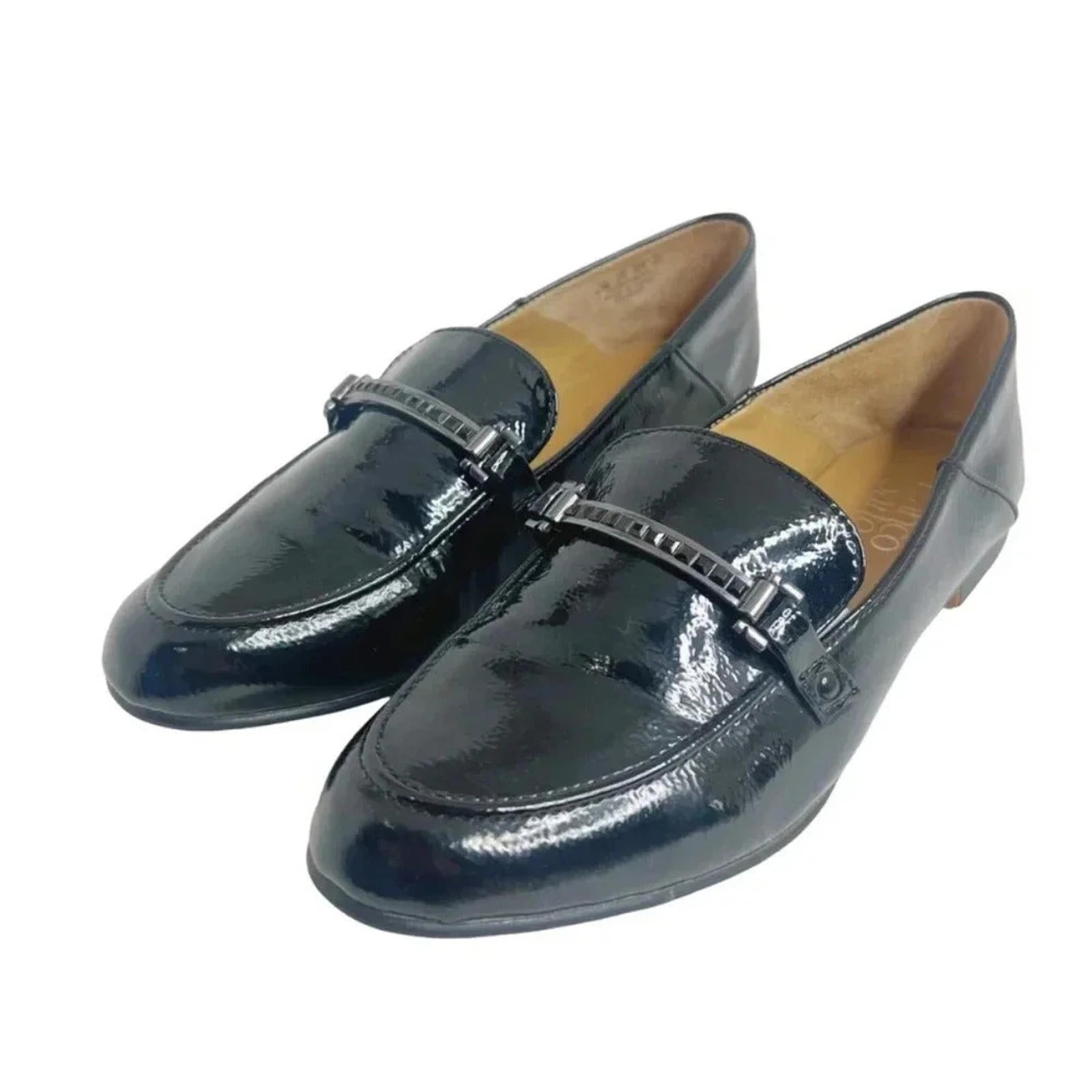 Franco Sarto Palmer Black Patent Leather Loafers Women's Size 8.5