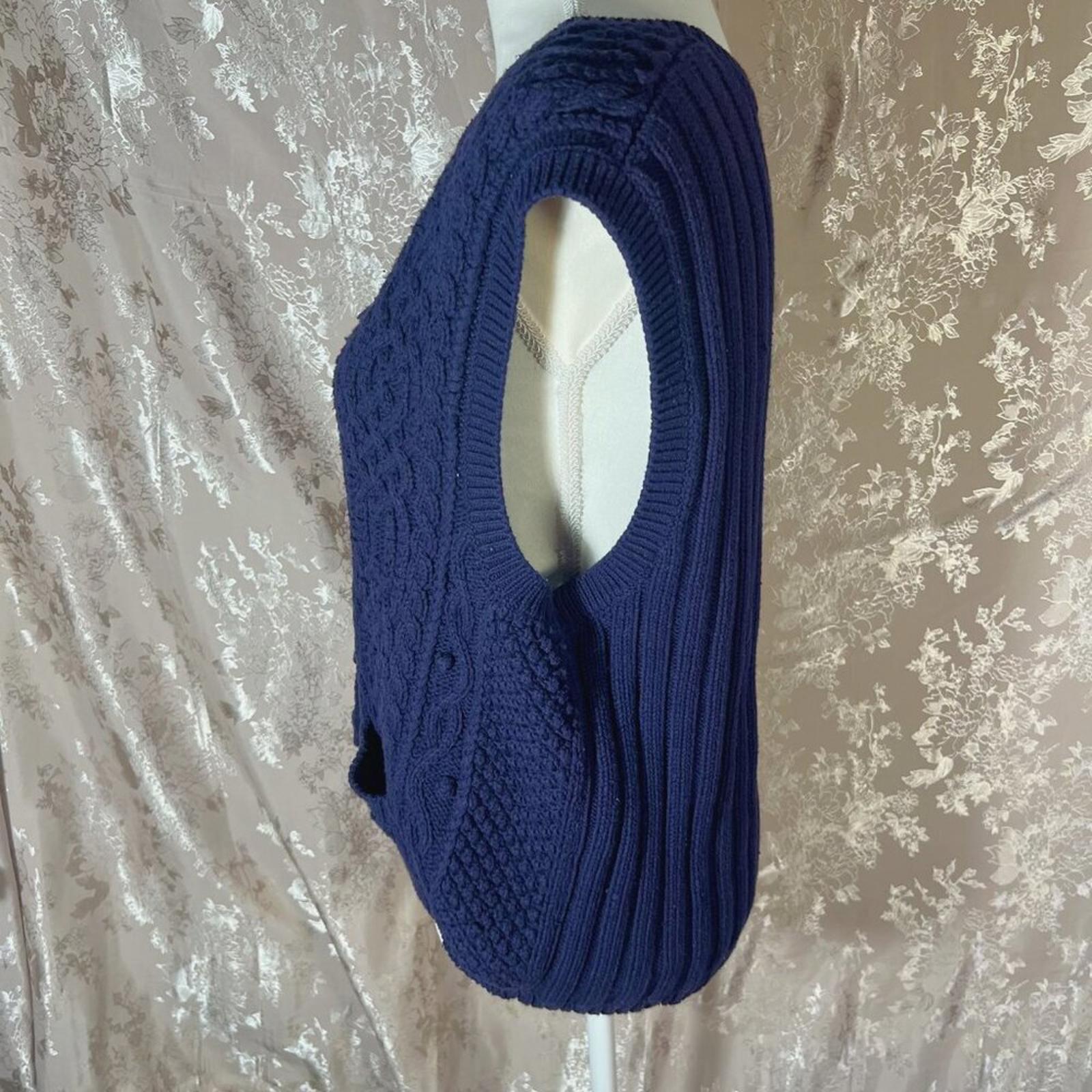 Vintage Essential Elements Navy Blue Sweater Vest Size XL Coastal Grandmother