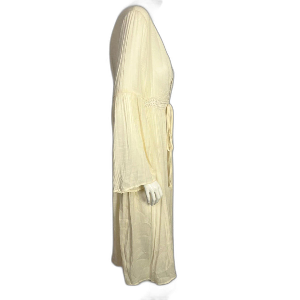 Cream Gauze Lace Duster Cardigan Coverup Boho Chic Coachella