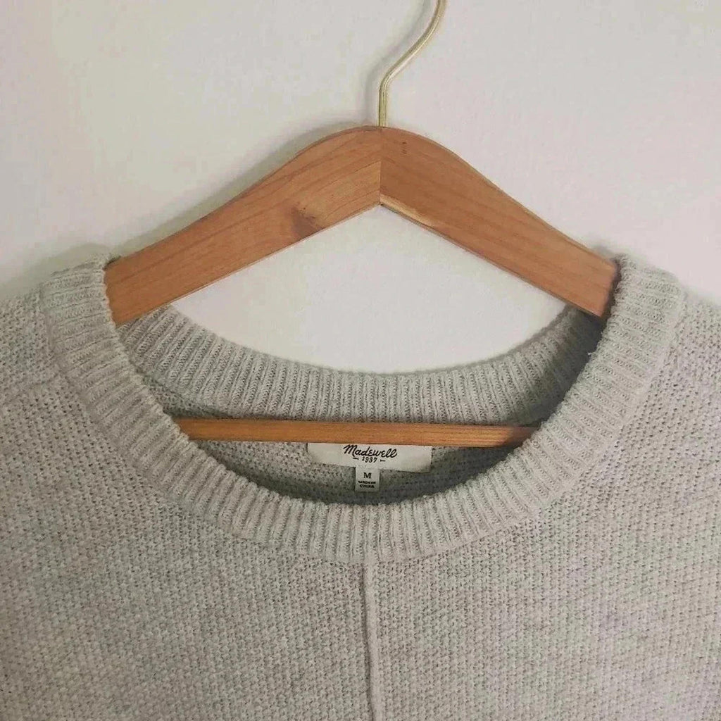 Madewell Grey Knit Sweater Exposed Seams Women's Size M