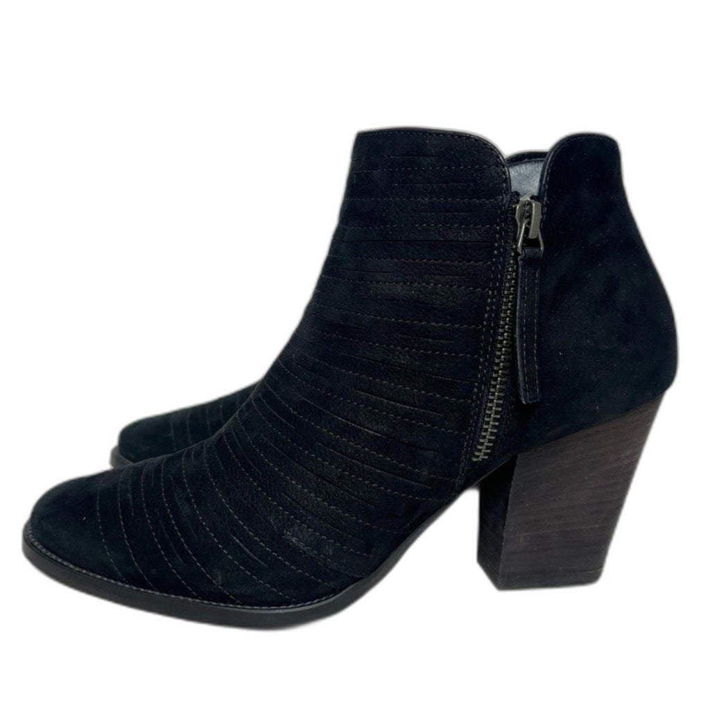 Paul Green Malibu Black Suede Ankle Boots Leather Booties Size 5.5 UK 8 US