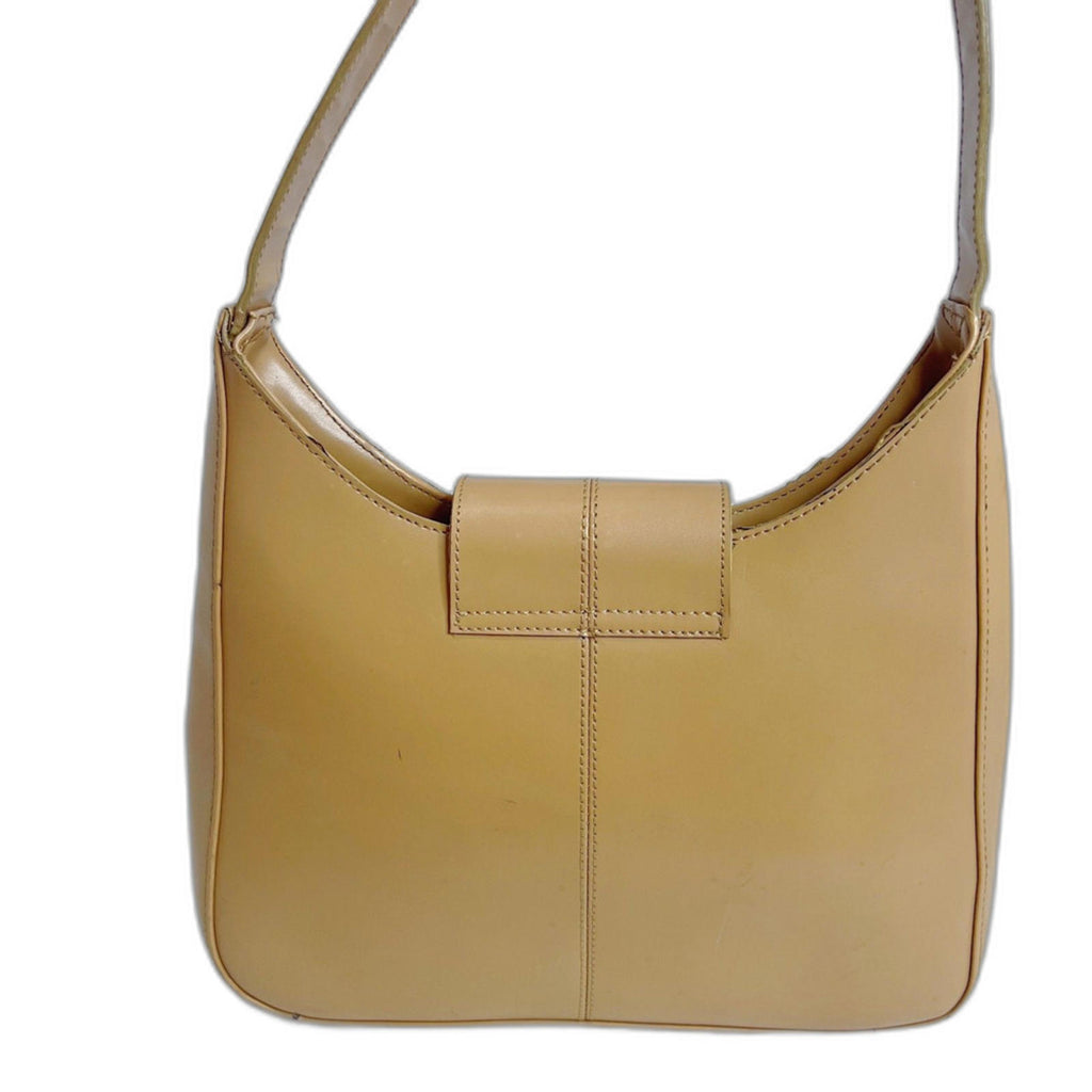 Kenneth Cole Reaction Tan Leather Structured Shoulder Bag Purse