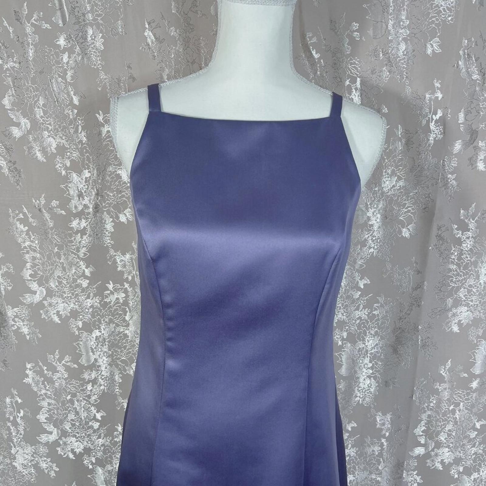 Vintage 1990s After Six Purple Lavender Satin Prom Dress Bridesmaid Gown Size 10