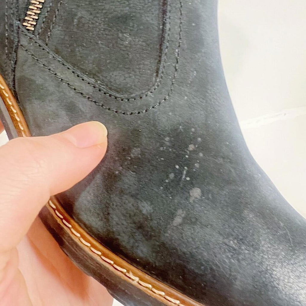 Paul Green Diego Booties Black Nuback Leather Women's Size 9
