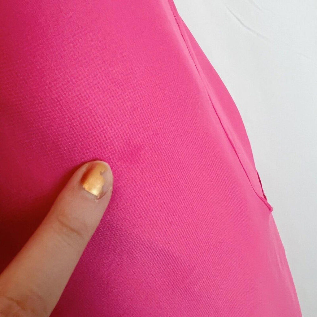 Hailey by Adrianna Papell Hot Pink Chiffon High Low Dress Layered Summer Size 6