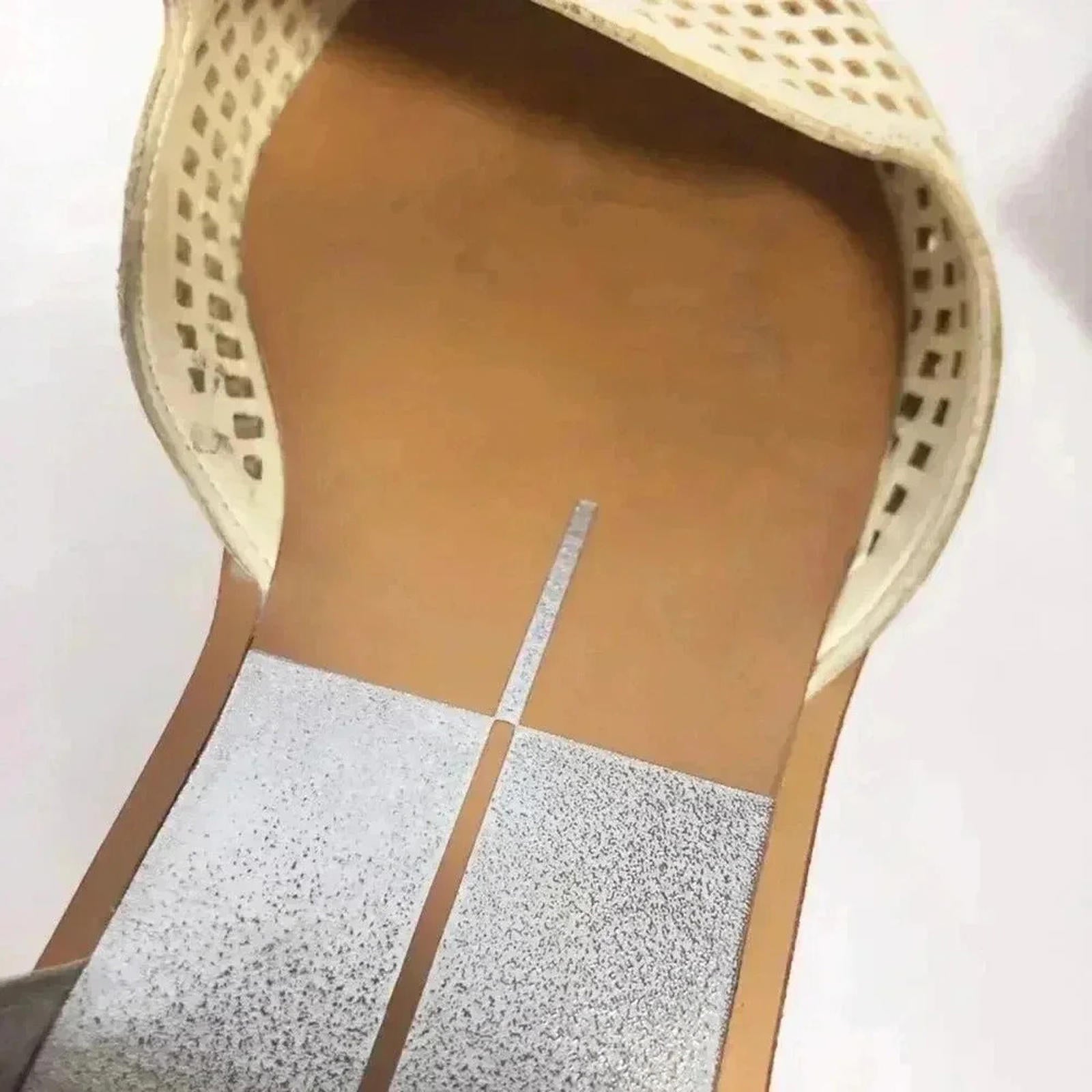 Dolce Vita Laynie D'Orsay Cream Leather Pointed Toe Flats Sandal Size 7.5