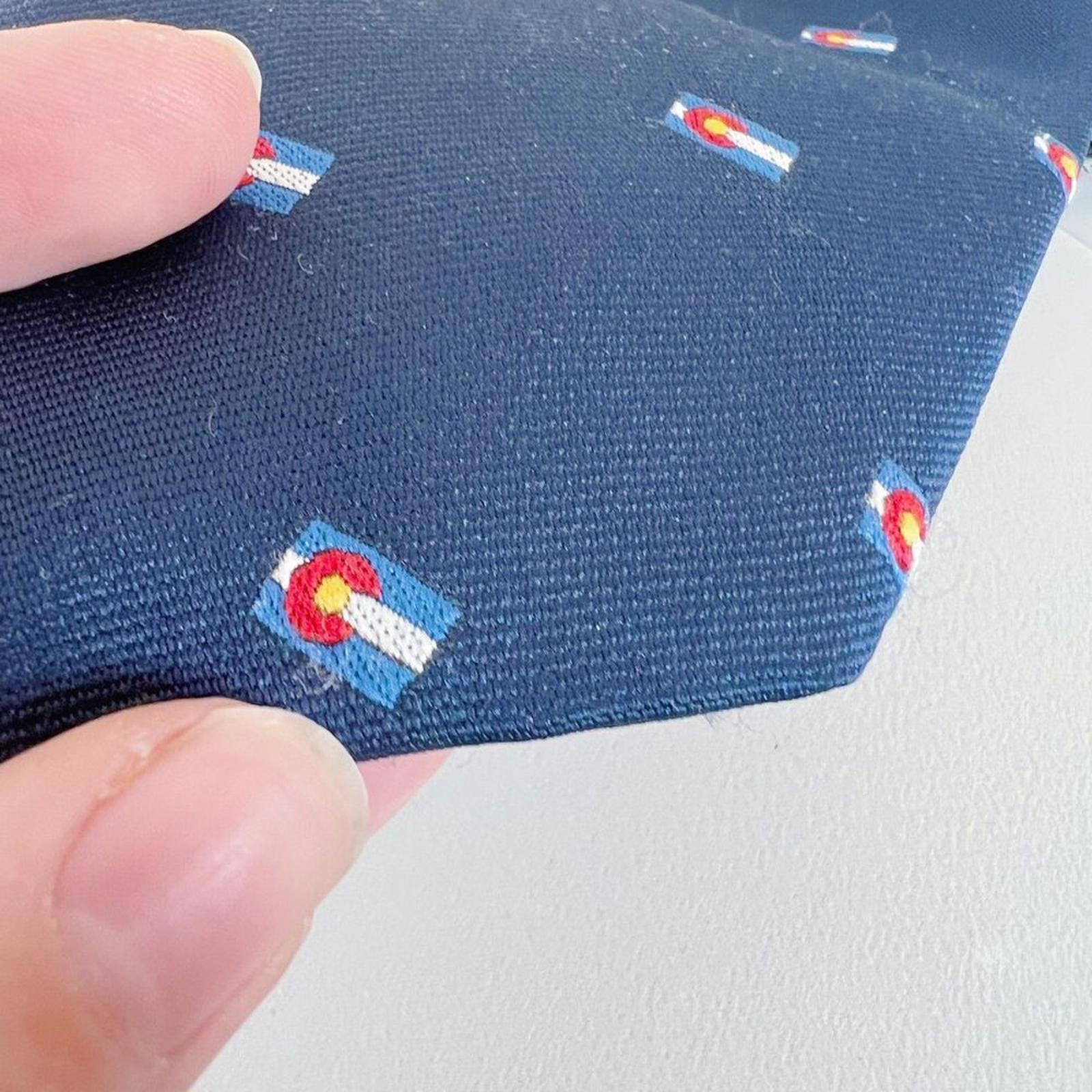 Sir Christopher Hatton Navy Blue Colorado Flag Tie