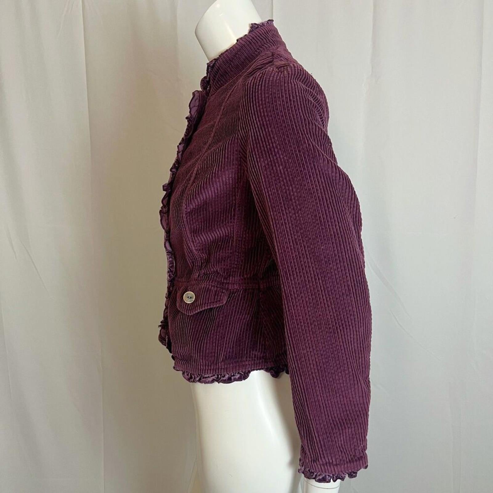 Vintage J. Jill Plum Purple Corduroy Jacket Whimsigoth Coquette Women's Size XS