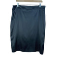 Tadashi Shoji Black Satin Classic Pencil Skirt Knee Length Plus Size 16
