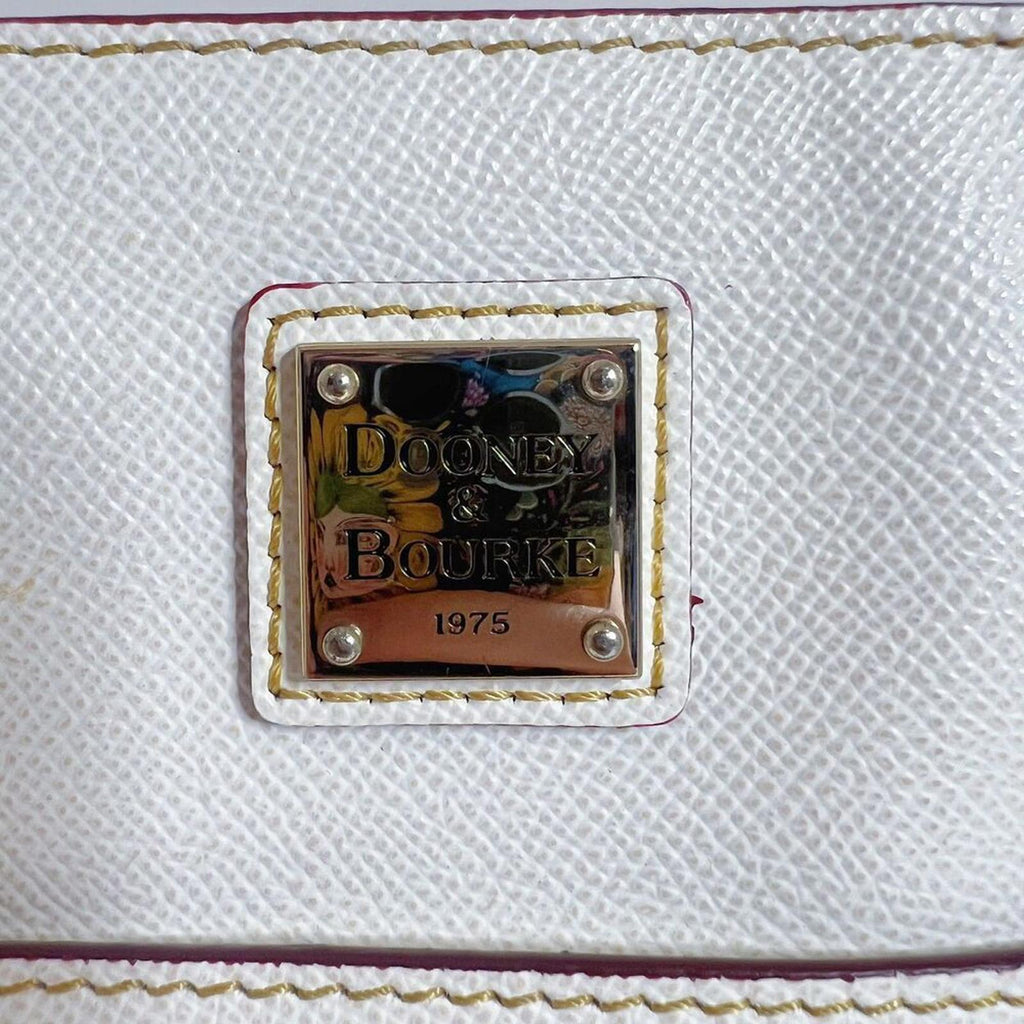 Dooney & Bourke Saffiano Pebble Grain Small Lexington White Leather Tote Bag