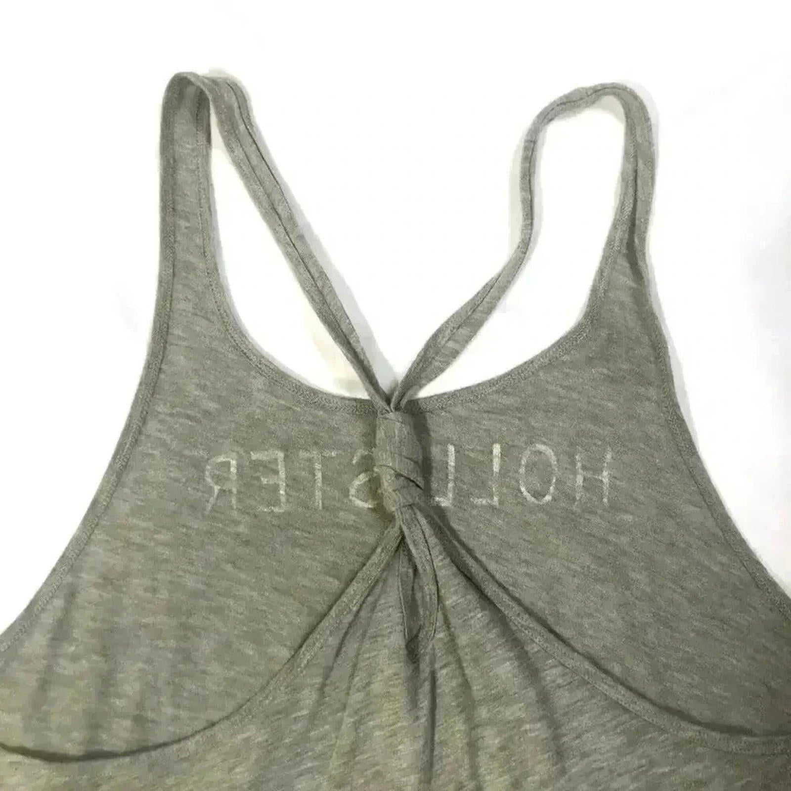 Hollister Grey Blue Floral Tank Summer Beach Vacation Women's Size M