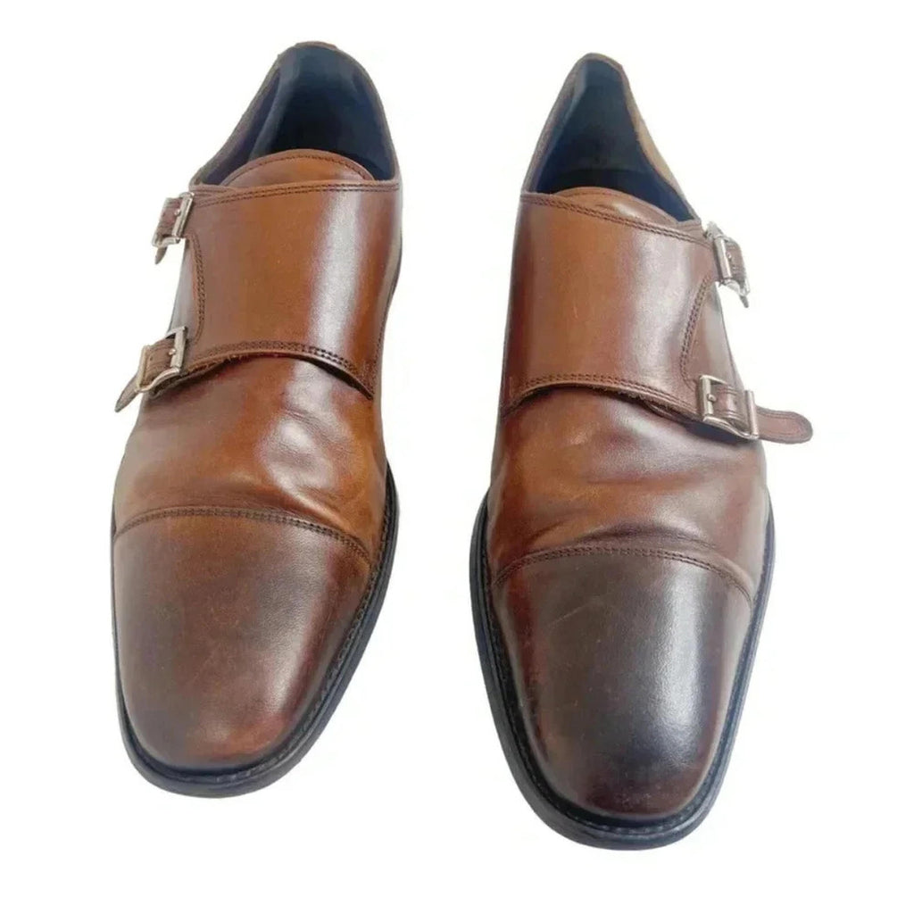 Florsheim Men's Brown Leather Montinaro Double Monk Dress Shoes Size 12