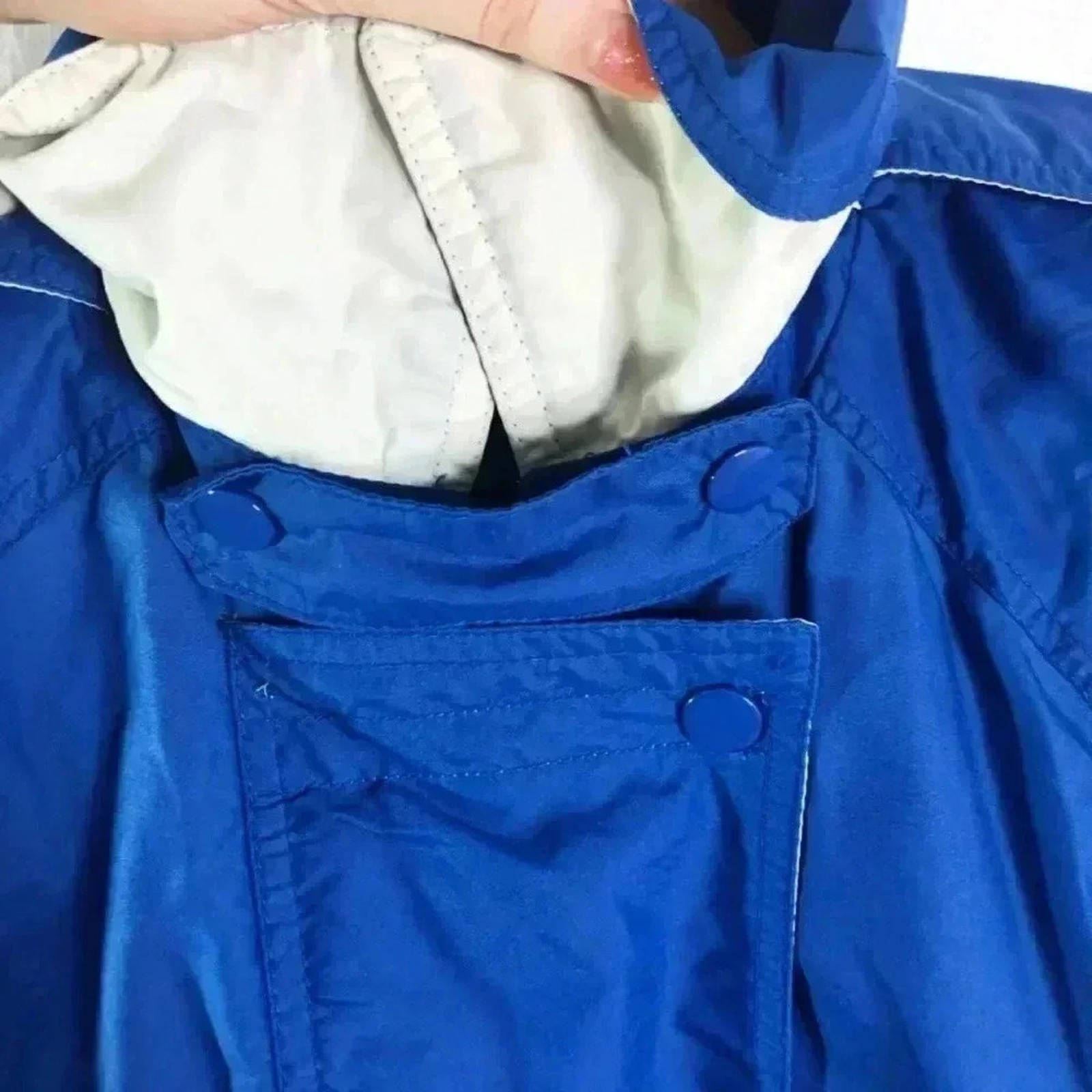 Vintage 80s London Towne Blue Rain Jacket Windbreaker Women's Size M