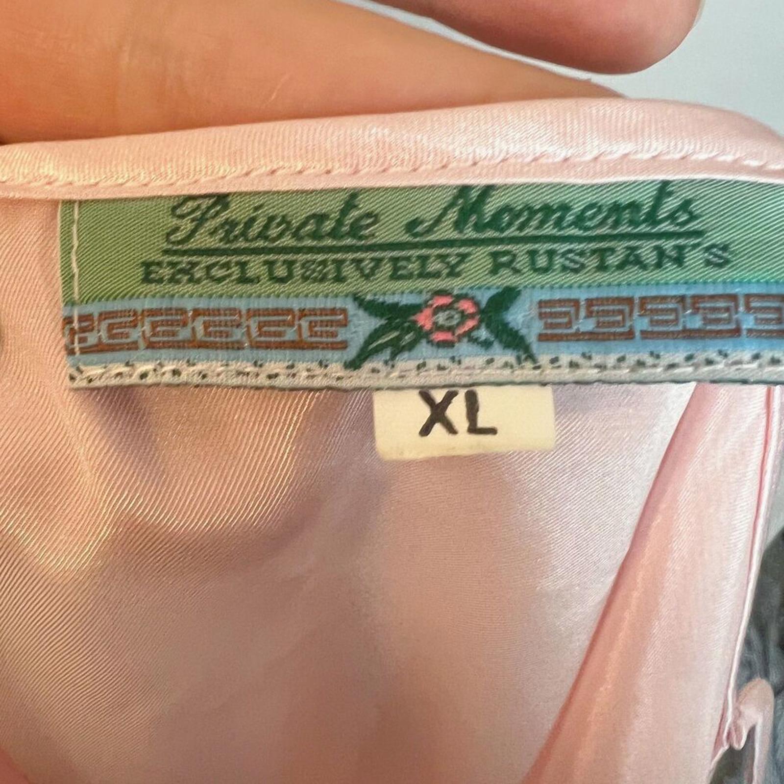 Vintage Private Moments Light Pink Satin Embroidered Slip Dress Coquette Size XL