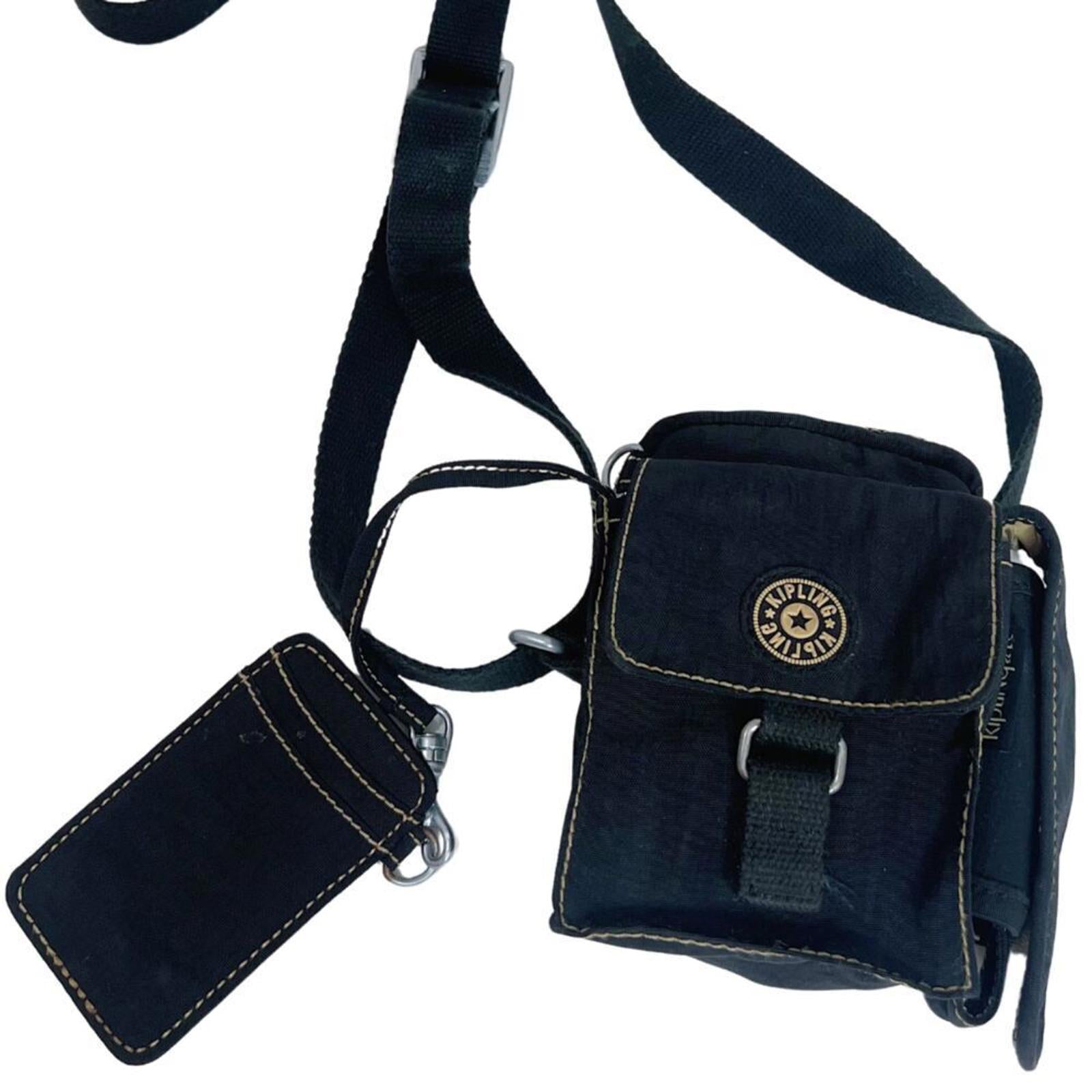 y2k Kipling Black Nylon Mini Bag Crossbody Streetwear