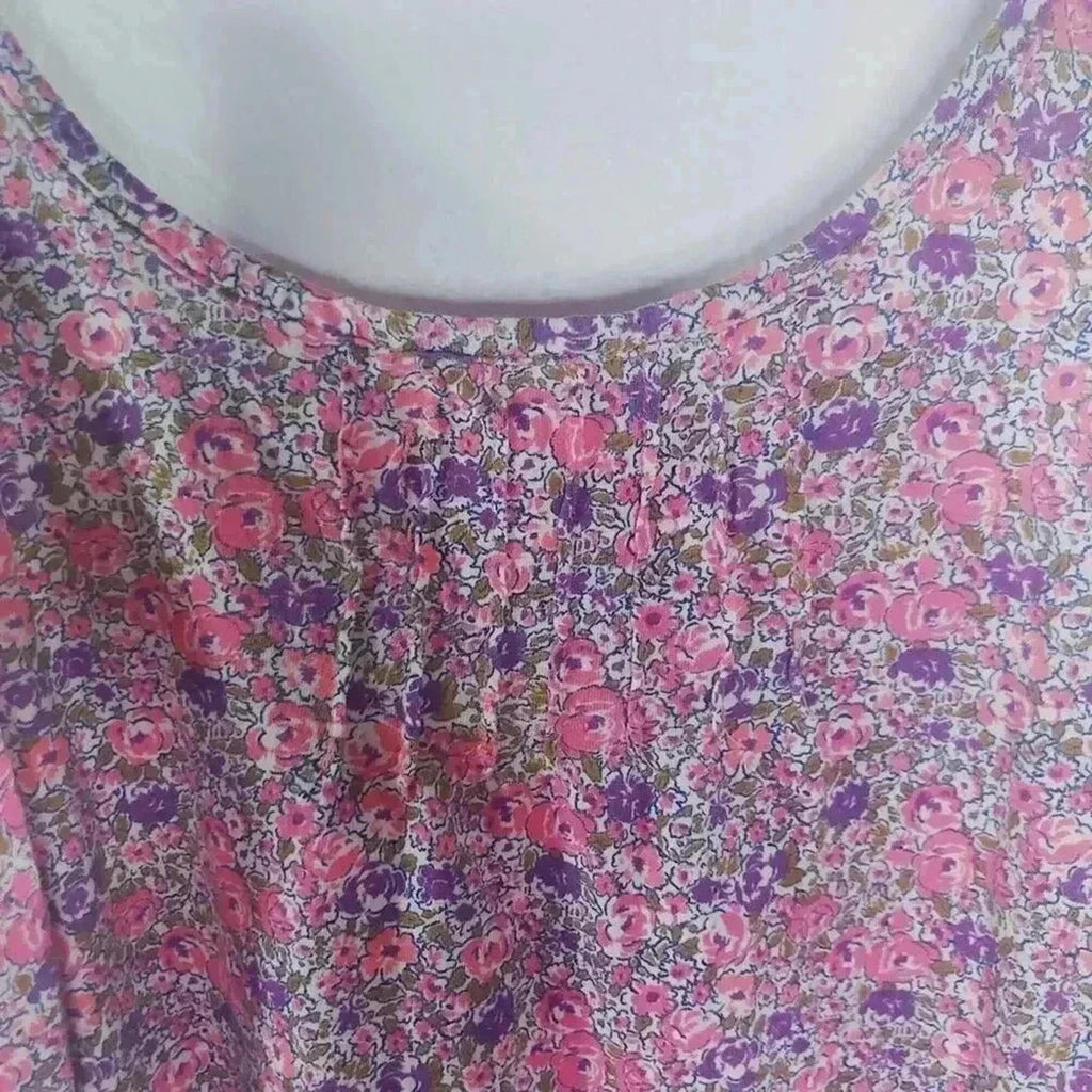 ❤️ 3/$15 Aerie Pink Purple Floral Cami Tank Top Women's Size S