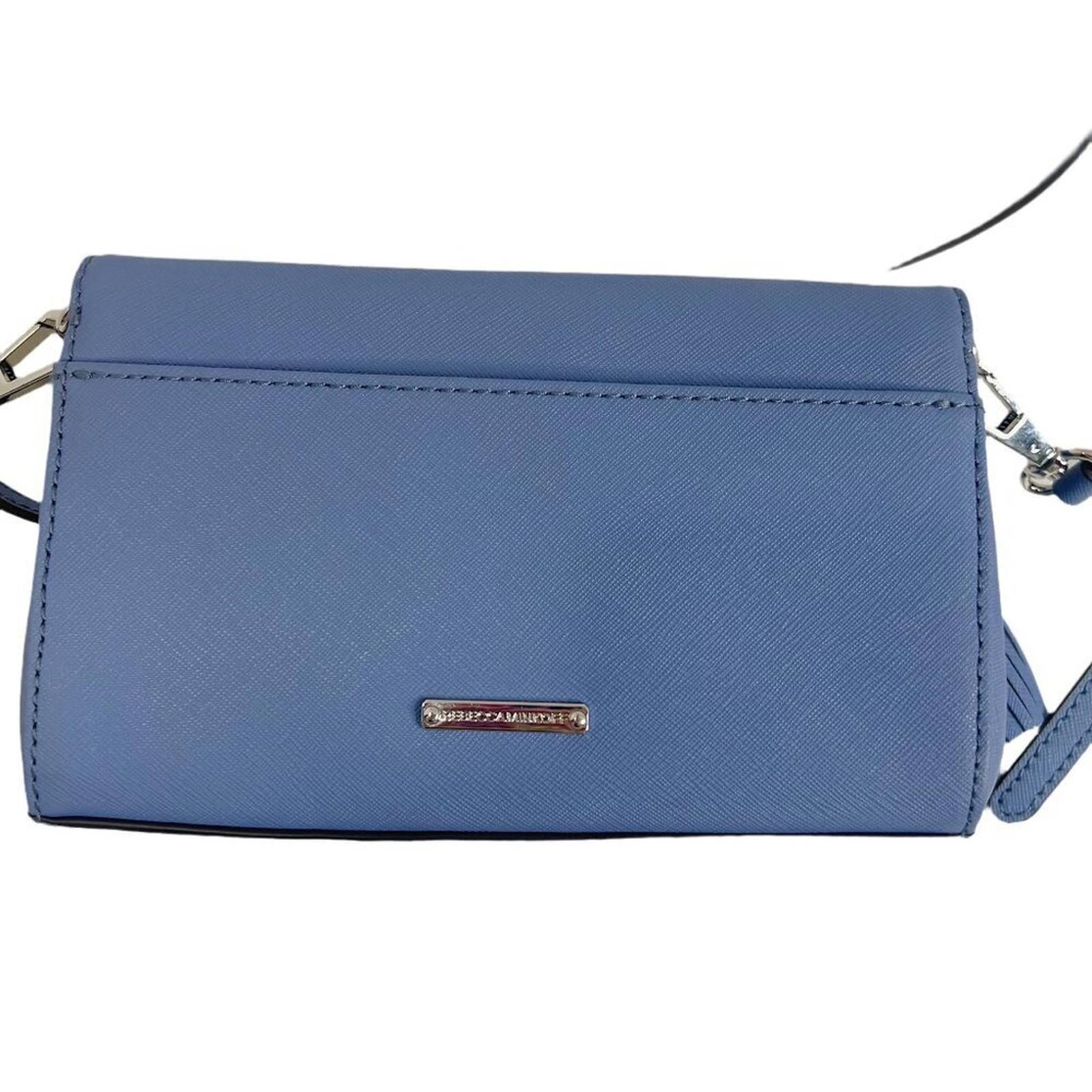Rebecca Minkoff Jill Saffiano Crossbody Bag With Tassel Leather Blue Periwinkle