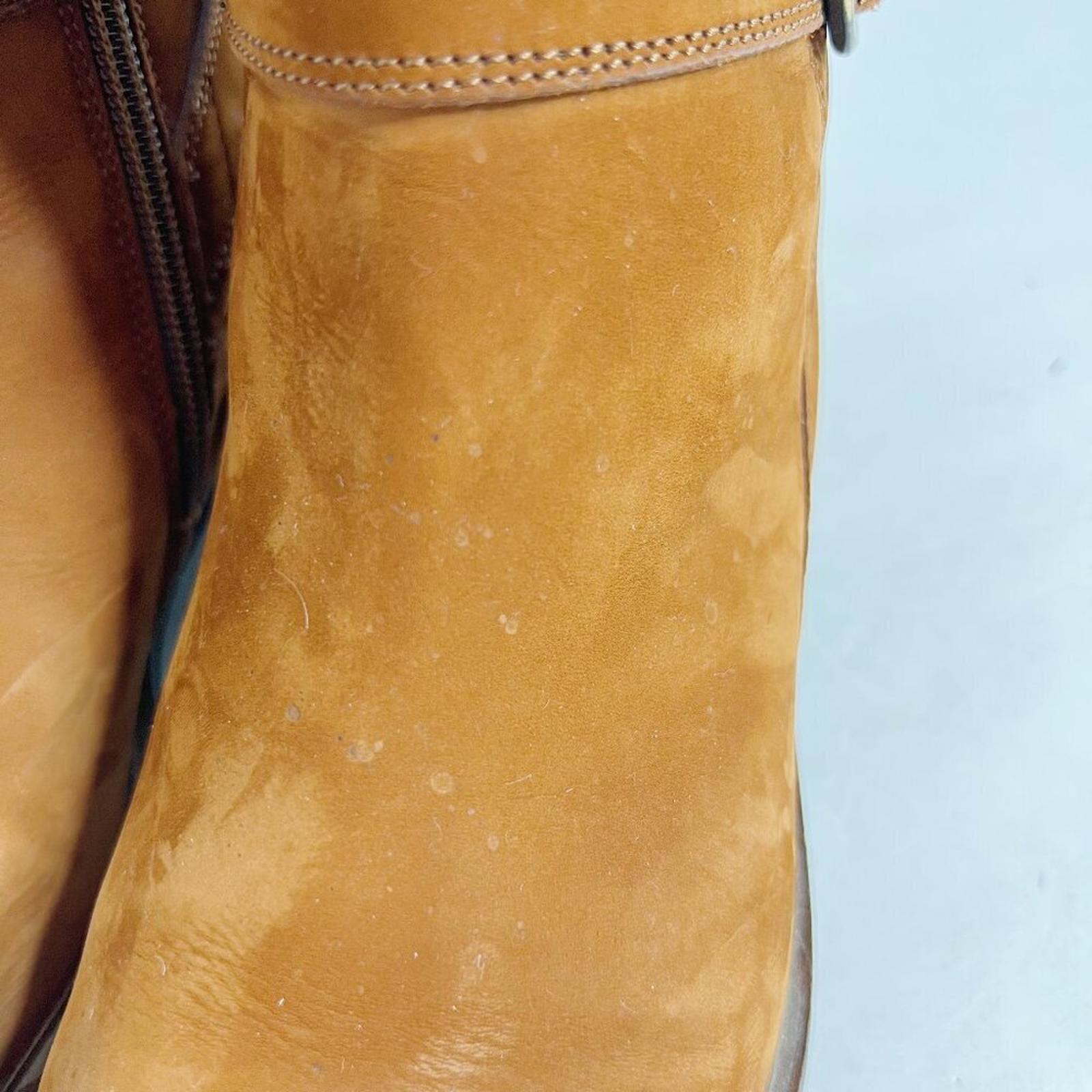 Paul Green Denver Belted Biker Moto Booties Ankle Boots in Toffee Suede Size 7