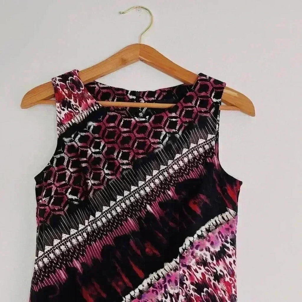 y2k Vintage Connected Pink and Black Printed Mini Dress Women's Size 6P