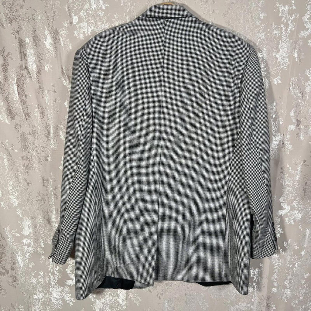 Cashmere Harold Powell Men's Houndstooth Blazer Sportcoat Suit Jacket Size 46