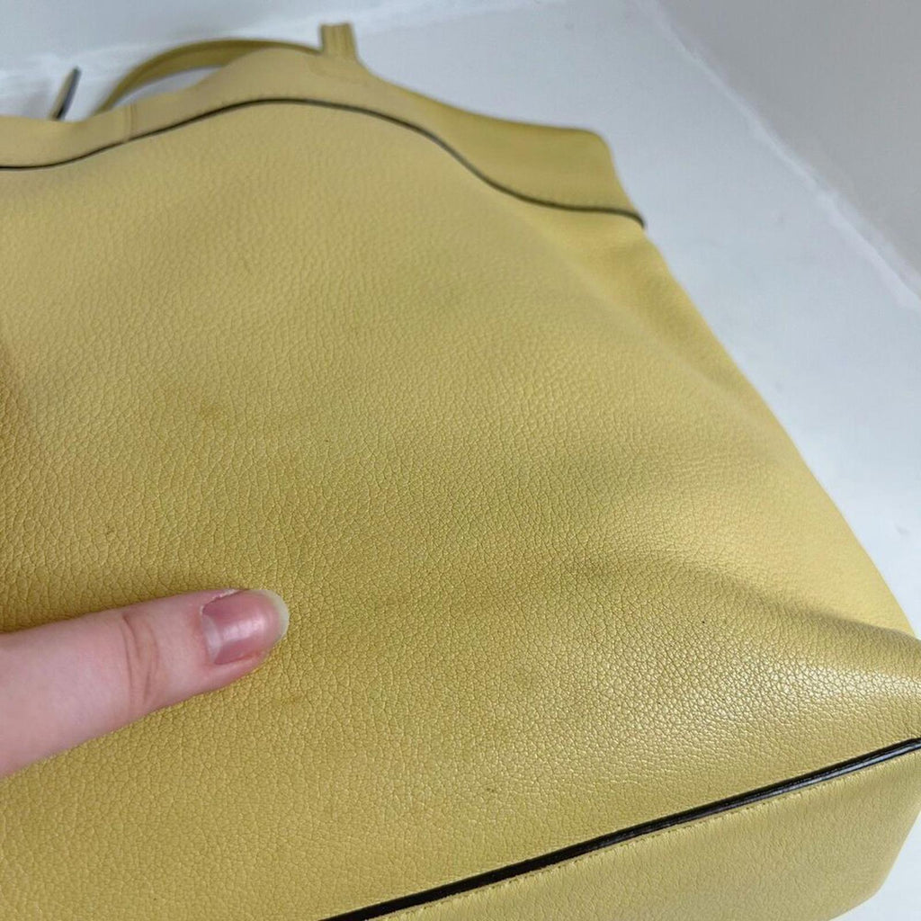 RARE Coach Julia Terry Tote in Butter Yellow Light Yellow Monogram Shoulder Bag