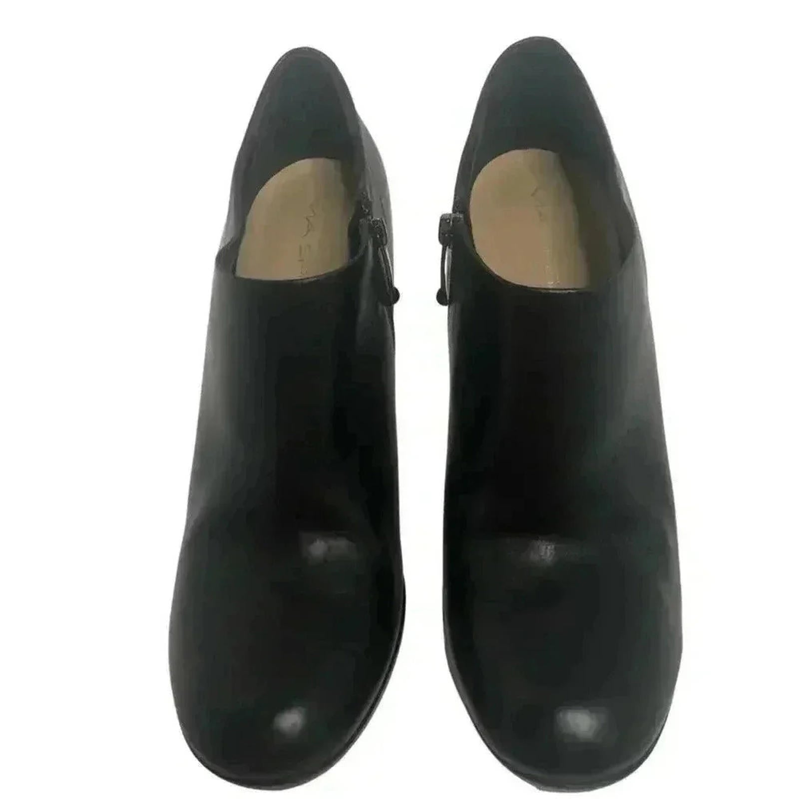 Via Spiga Stiletto Black Leather Heels Stilettos Pumps Boots Women's Size 7